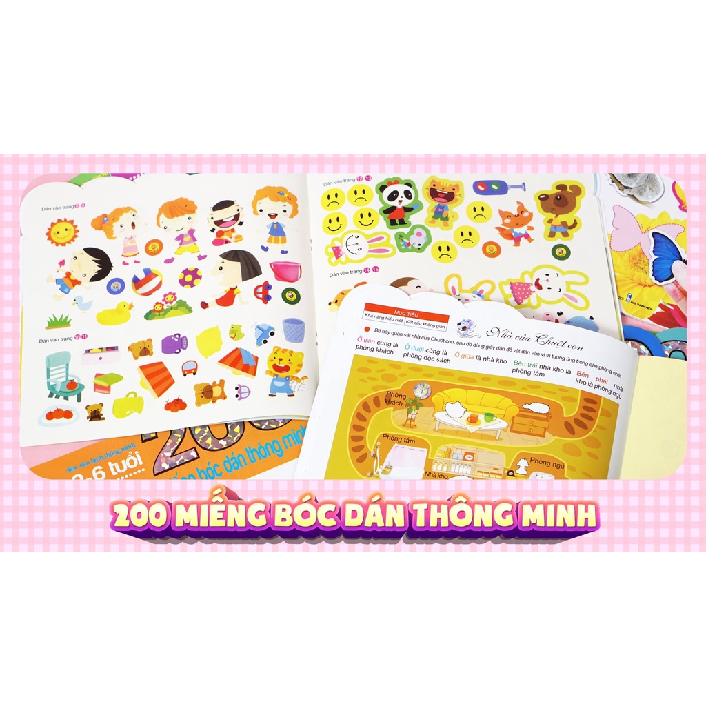 Ảnh SÁCH - 200 miếng bóc dán thông minh 2-6 tuổi ( nhiều chủ đề ) 3