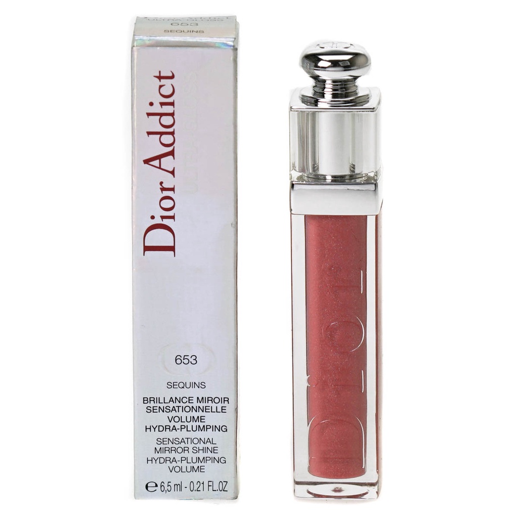 Son d ng Dior m u h ng pha cam s 653 Addict Ultra Gloss Sensational Mirror Shine Lipstick No.653 Sequins