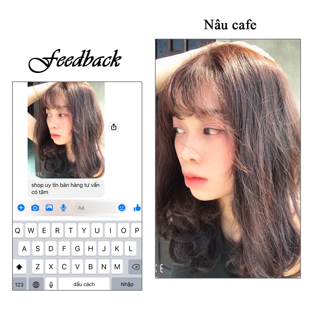 Thuốc nhuộm tóc màu Nâu Caffe 100ml  kem nhuộm lên chuẩn tone