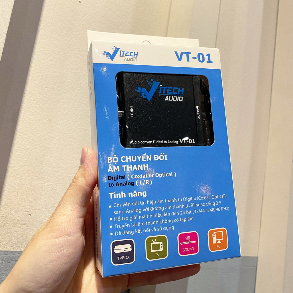 Bộ Chuyển Đổi Âm Thanh Optical Ra AV Vitech VT01. Tặng Dây Quang 1m ...