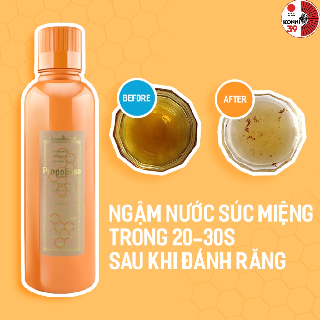Ảnh Nước súc miệng Propolinse màu cam 600ml Nhật bản, sạch mảng bám làm thơm miệng - Bahachiha 3
