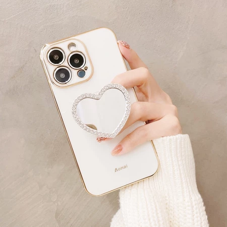 Đối với Apple IPhone 18 17 16 16e 15 14 13 12 11 Pro Max iPhone X XR XS Max 7 8 6 6S Plus iPhone 12 13 mini iPhone 17 Air Glitter Bling Heart Love Mirror Plating Square Soft Phone Ốp lưng vuông đầy đủ