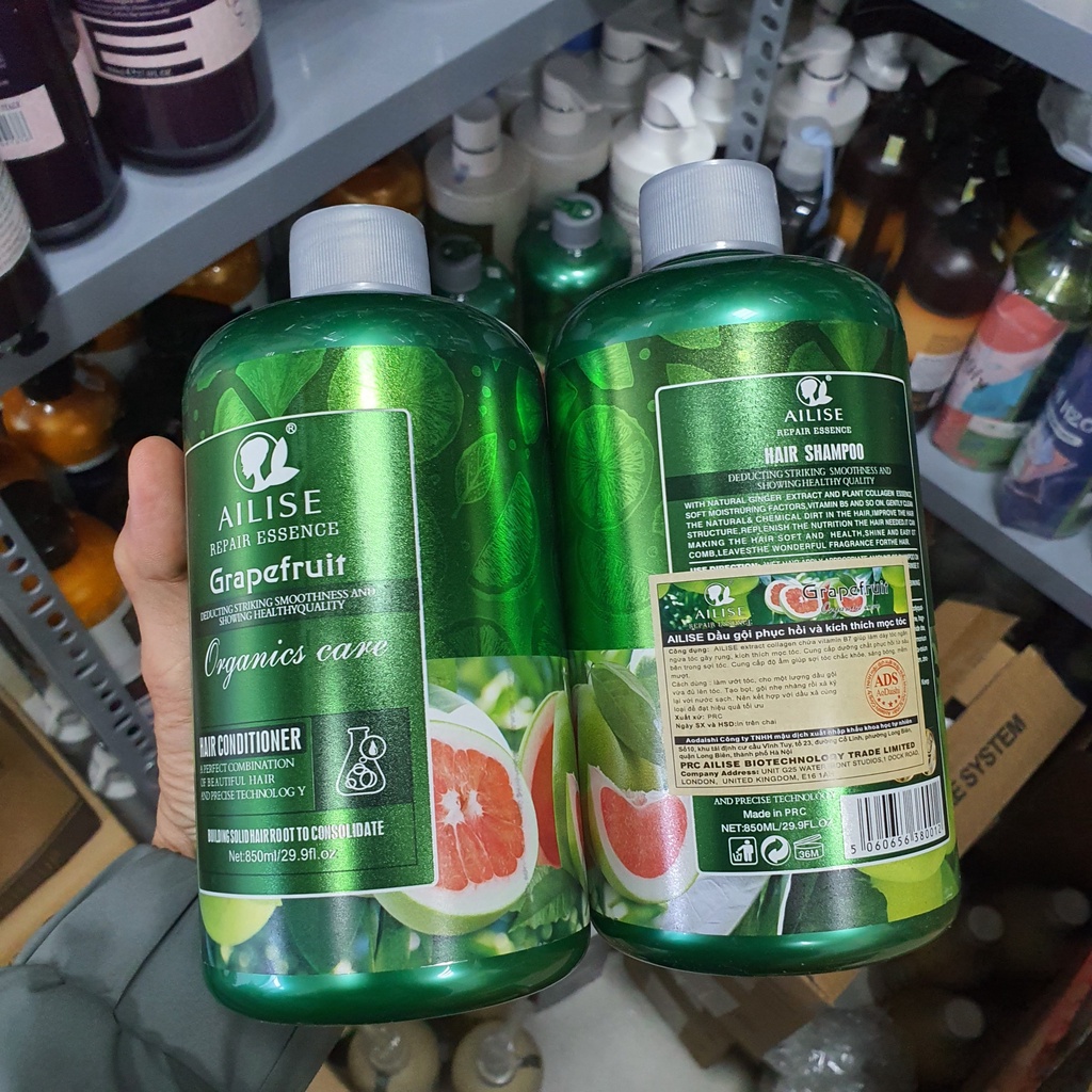 Dầu gội xả bưởi AILISE giảm rụng tóc - hỗ trợ mọc tóc phục hồi tóc mềm mượt, giảm gàu, giảm dầu