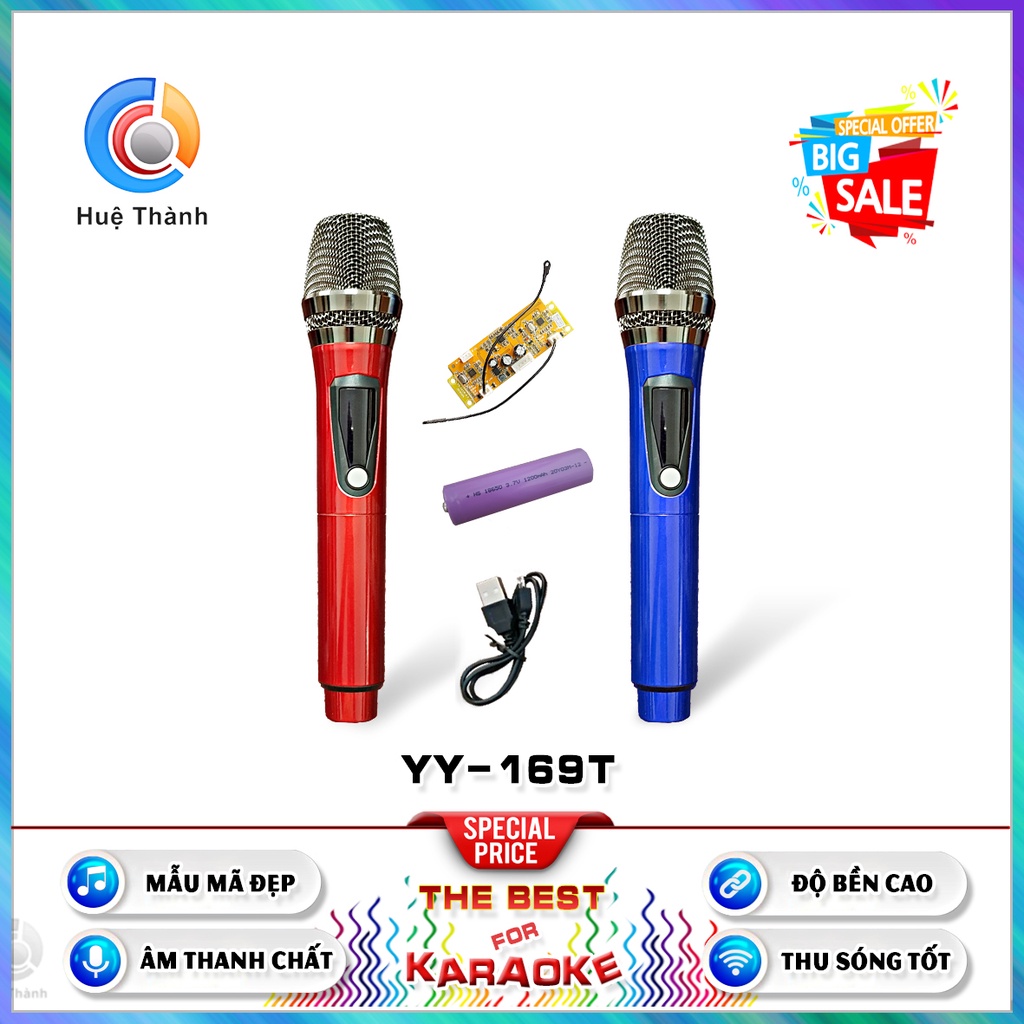 YY-169T (LOẠI A), HÀNG MỚI 100%, Micro Không Dây (02 mic ) - CHÍNH HÃNG ...