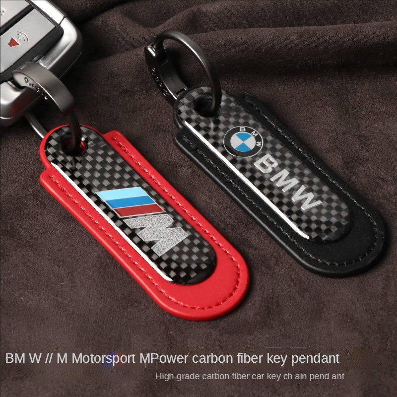 Carbon Fiber Leather Keychain Móc Khóa Bằng Sợi carbon Cao Cấp Cho
