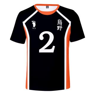 Yg Haikyuu!! Trang Phục Hóa Trang Karasuno Áo Thun Nữ Tay Ngắn Thể Thao Đồng Phục TobioTop Shoyo Tee