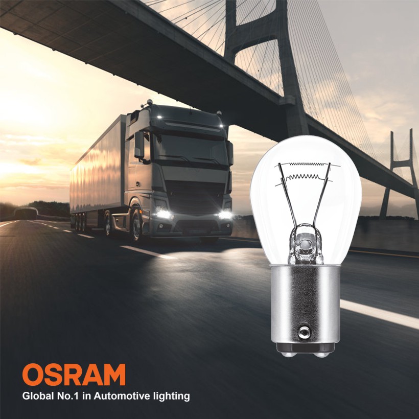 Combo 2 Bóng Đèn Sau Xe Tải 2 Tim OSRAM Original P21/5W 24V 21/5W (Chân Cao Thấp)