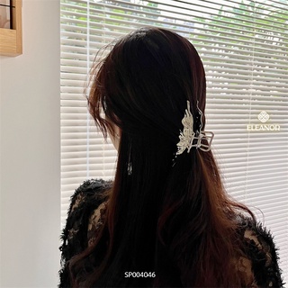 Kẹp tóc nữ càng cua Eleanor Accessories thiết lượn sóng màu bạc phụ kiện tóc kẹp tóc 4046