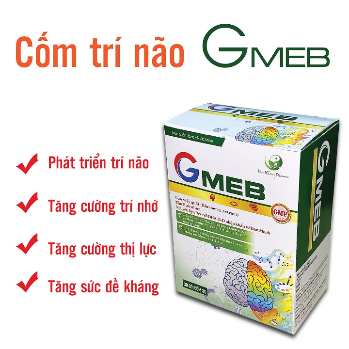 GMEB - Hỗ Trợ Phát Triển Trí Não, Tăng Cường Thị Lực Cho Trẻ Combo 2 Hộp Tặng 1 (30 Gói/Hộp)