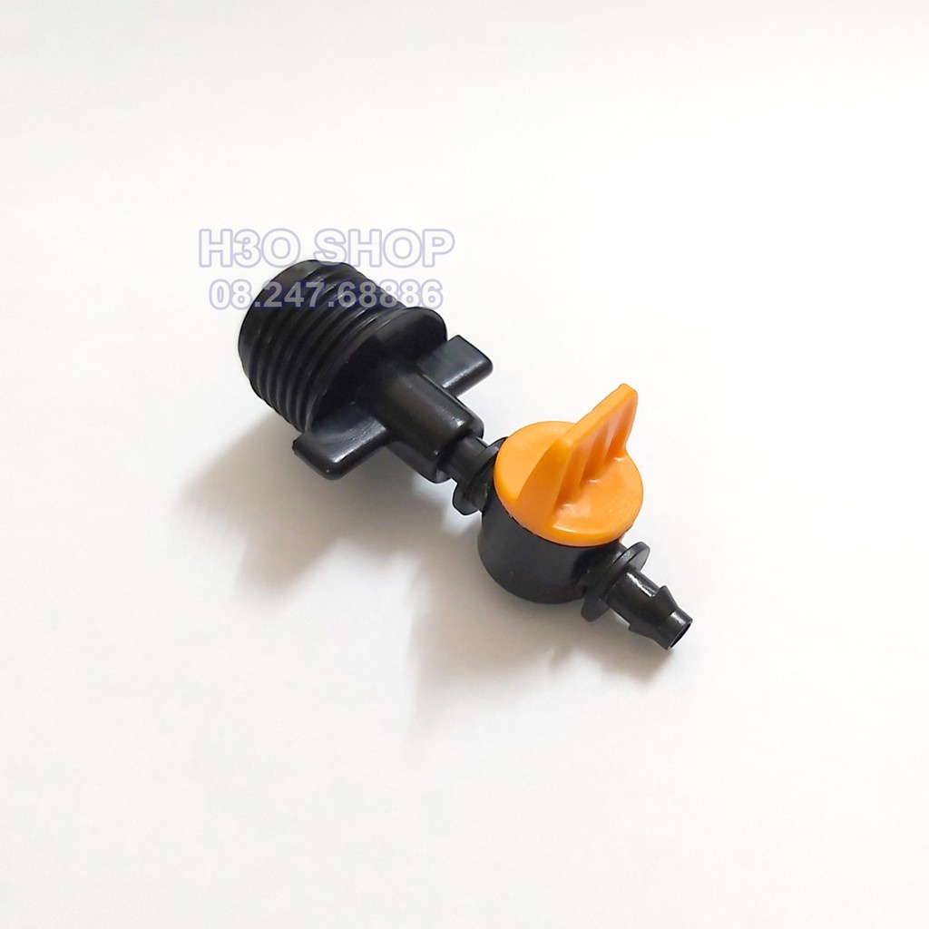 Van Sino Khởi Thủy Kèm Chuyển Ren Ngoài 21mm Ra Ống LDPE 6mm-Tưới nhỏ giọt, Phun sương vườn Lan