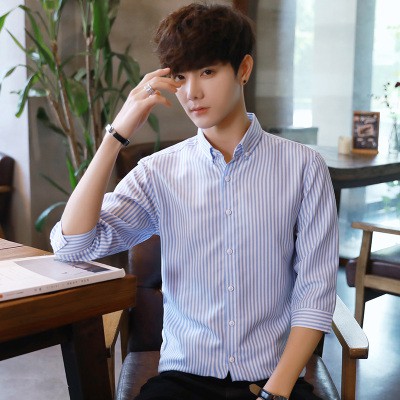 Áo Sơ Mi Tay Lỡ 3 / 4 Thời Trang Công Sở Thanh Lịch Cho Nam