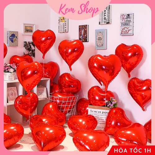 Bóng trái tim size đại 18'' trang trí đám cưới, tiệc cưới, lễ cầu hôn tỏ tình, sinh nhật - Kem Shop K1