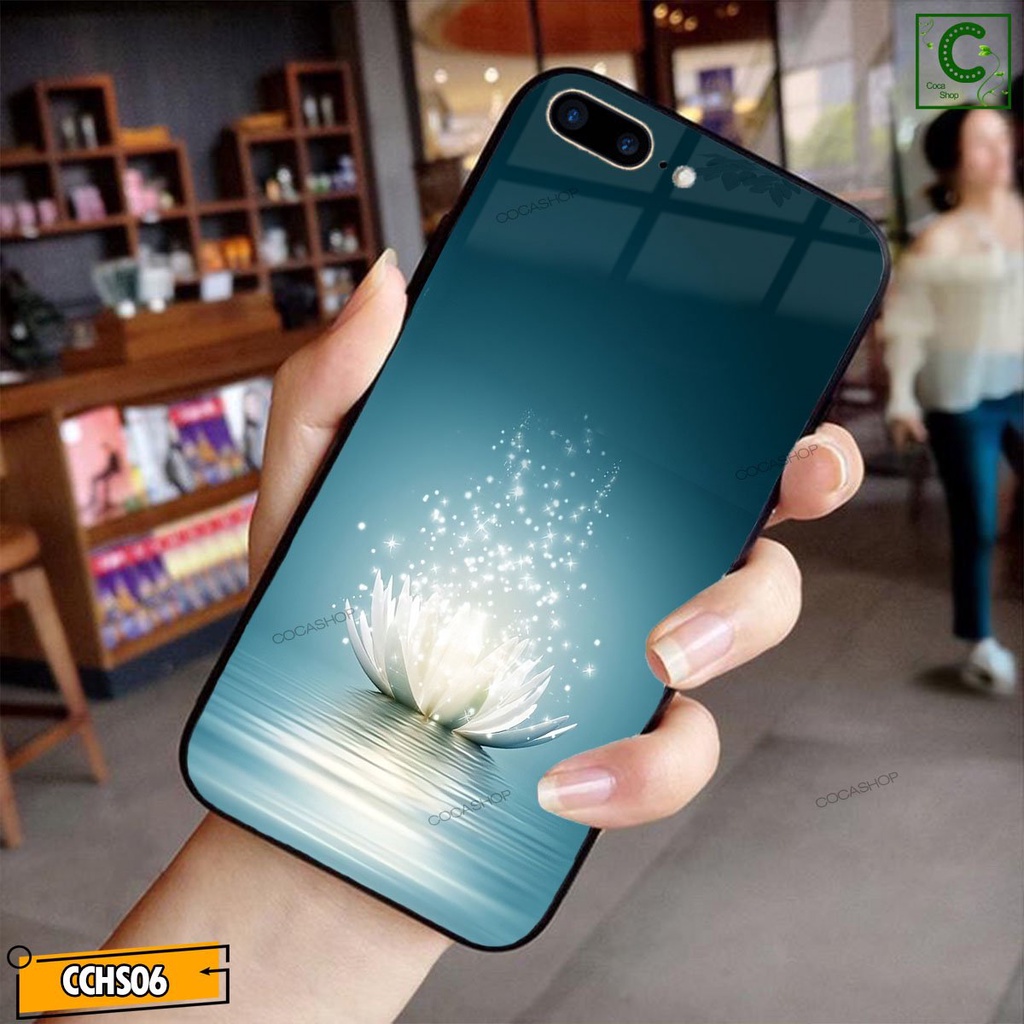 Ốp lưng iphone mặt kính in hình siêu đẹp - Bông sen trắng tinh khiết- 6/6plus/6s/6splus/7/7plus/8/8plus/x/.....
