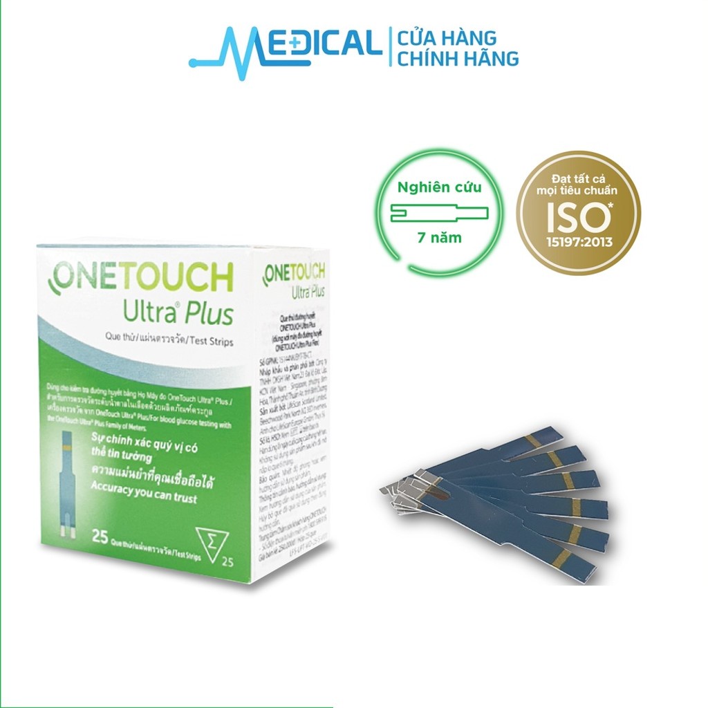 Ảnh Que thử đường huyết ONETOUCH Ultra Plus 25 que/hộp date xa chính hãng - MEDICAL 2
