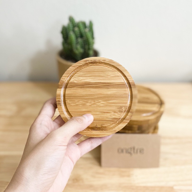 Ảnh Lót ly bằng tre, gỗ cao cấp hình tròn vuông thương hiệu ONGTRE 3