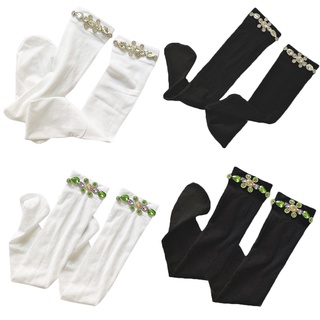 Vớ Dài Đến Đầu Gối Đính Đá Pha Lê Nhân Tạo Kẻ Sọc Ngang vipdeal1 Phong Cách lolita Mùa Hè Dành Cho Bạn Nữ