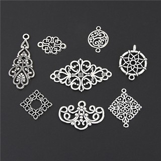 10 Chiếc Cổ Sliver Hình Thoi Hồ Hoa Đáng Yêu Hoa Đèn Chùm Charm Kết Nối DIY Kim Loại Trang Sức Phát Hiện