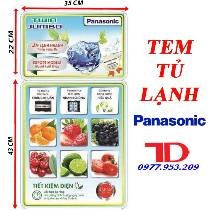 Miếng dán tủ lạnh PANASONIC, tem dán trang trí tủ lạnh mẫu 3 ...