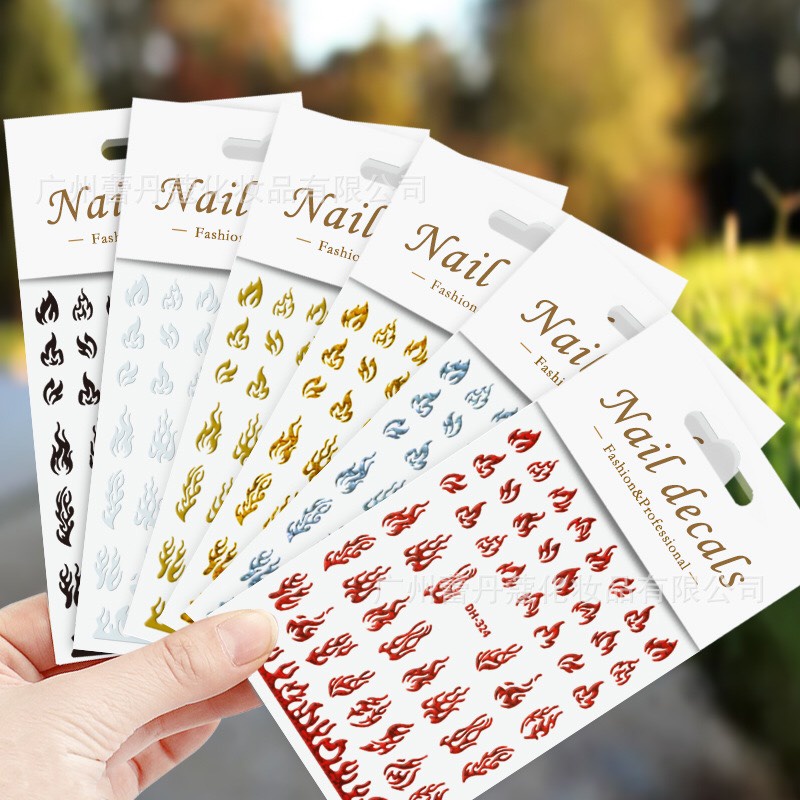 sticker dán móng nghệ thuật hình ngọn lửa | Shopee Việt Nam