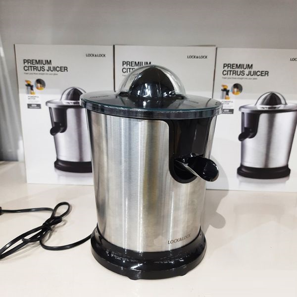 Máy Vắt Cam Bằng Thép Không Gỉ LocknLock Premium Citrus Juicer EJJ226BLK, Màu Đen, 85W - K-MALL