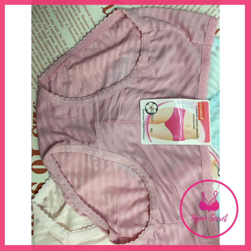 Combo 10 quần lót nữ thun lạnh phối sọc kẻ form 40-55kg