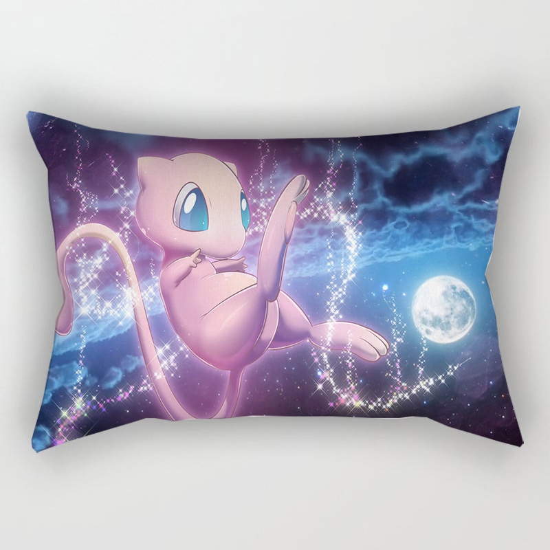 PS1 Pokemon Hoạt Hình Gối Anime Hình Chữ Nhật 30x50CM Sofa Phòng Ngủ Pikachu Tro Ketchum Trang Trí Da Đào Gối Cov