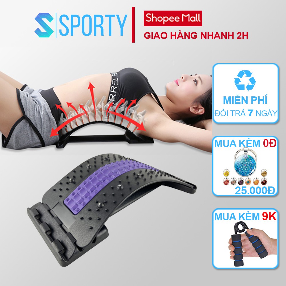 Máy massage lưng có nút từ tính, bảo vệ cột sống 3 tầng có đế điều chỉnh SPORTY YGW39