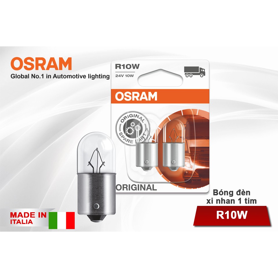 Combo 2 Bóng Đèn Xi Nhan 1 Tim OSRAM Original R10W 24V 10W (Chân Thẳng)