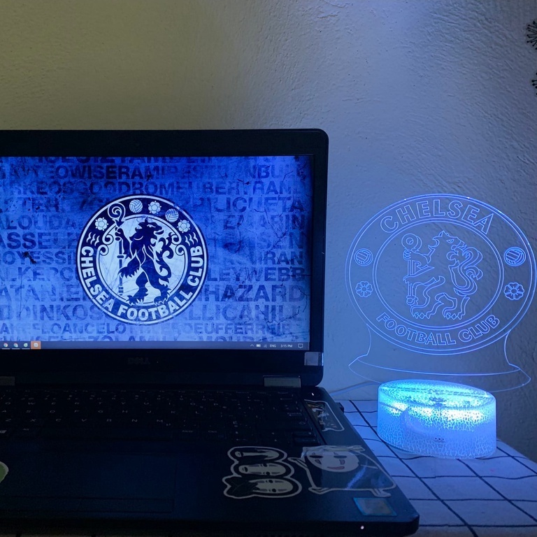 Đèn Ngủ Led 3D Logo CLB Bóng đá Chelsea| 16 Màu + Remote | Đèn Led 3D ...