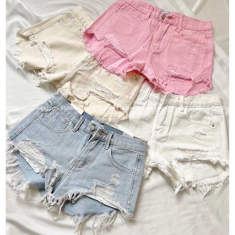 quần short jean rách lưng thấp( Ảnh thật tự chụp) | Shopee Việt Nam
