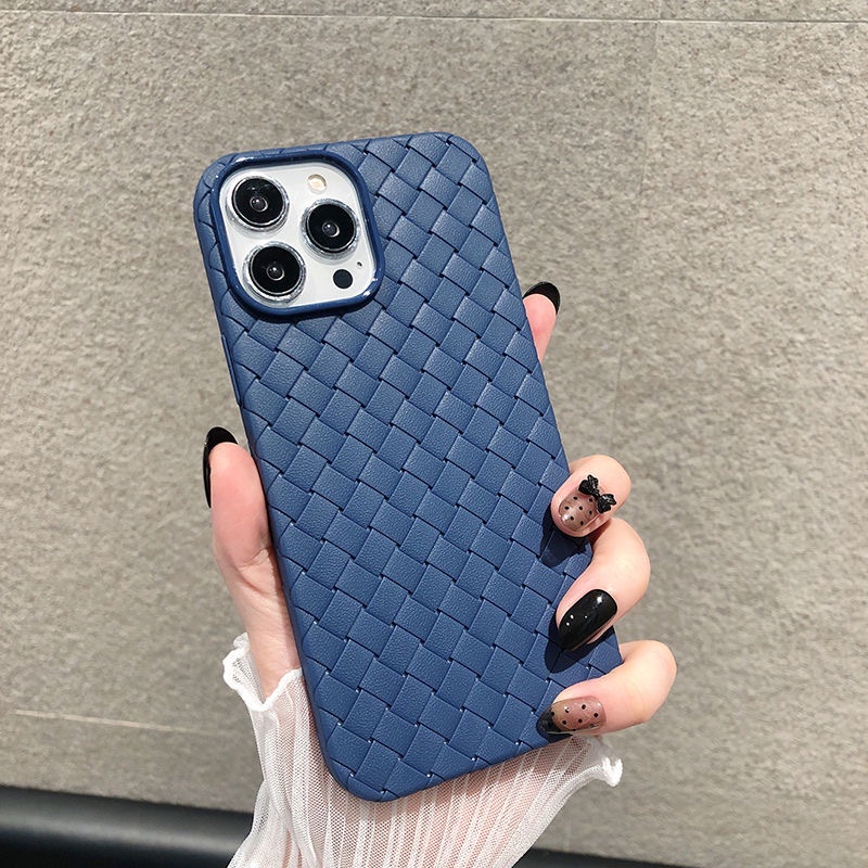 Ốp Điện Thoại Silicon Mềm Vân Đan Lưới Thoáng Khí Màu Trơn Cho iPhone 13 11 12 Pro Max