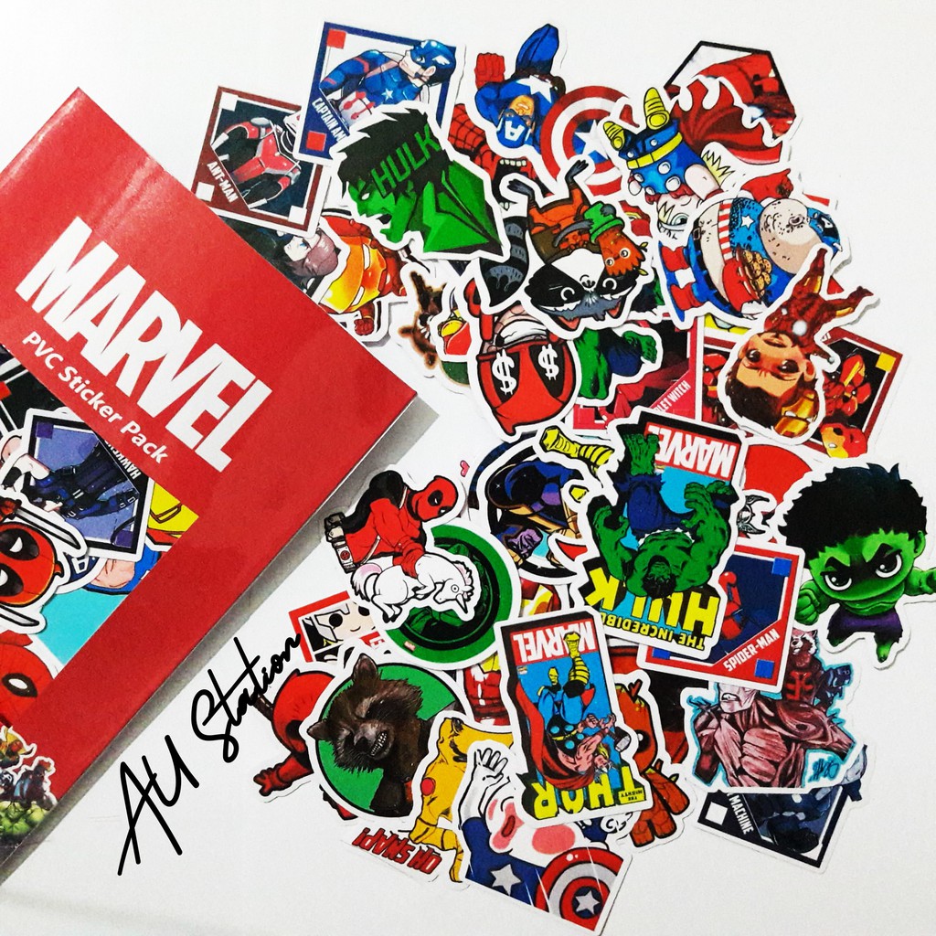 Hình dán sticker MARVEL chống nước, dán mũ bảo hiểm, dán laptop, dán ...