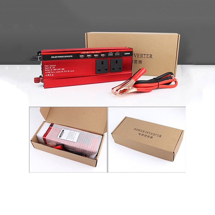 Bộ kích điện inverter CARMAER 2000W giải pháp mất điện không gây ồn, ô nhiễm