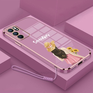 ốp lưng oppo reno 6 4g reno 6 5g reno 6z 5g Ốp Điện Thoại TPU Silicon Viền Mạ Màu Hình Cô Gái Xinh Đẹp Cho oppo reno 6 4g reno 6 5g reno 6z 5g