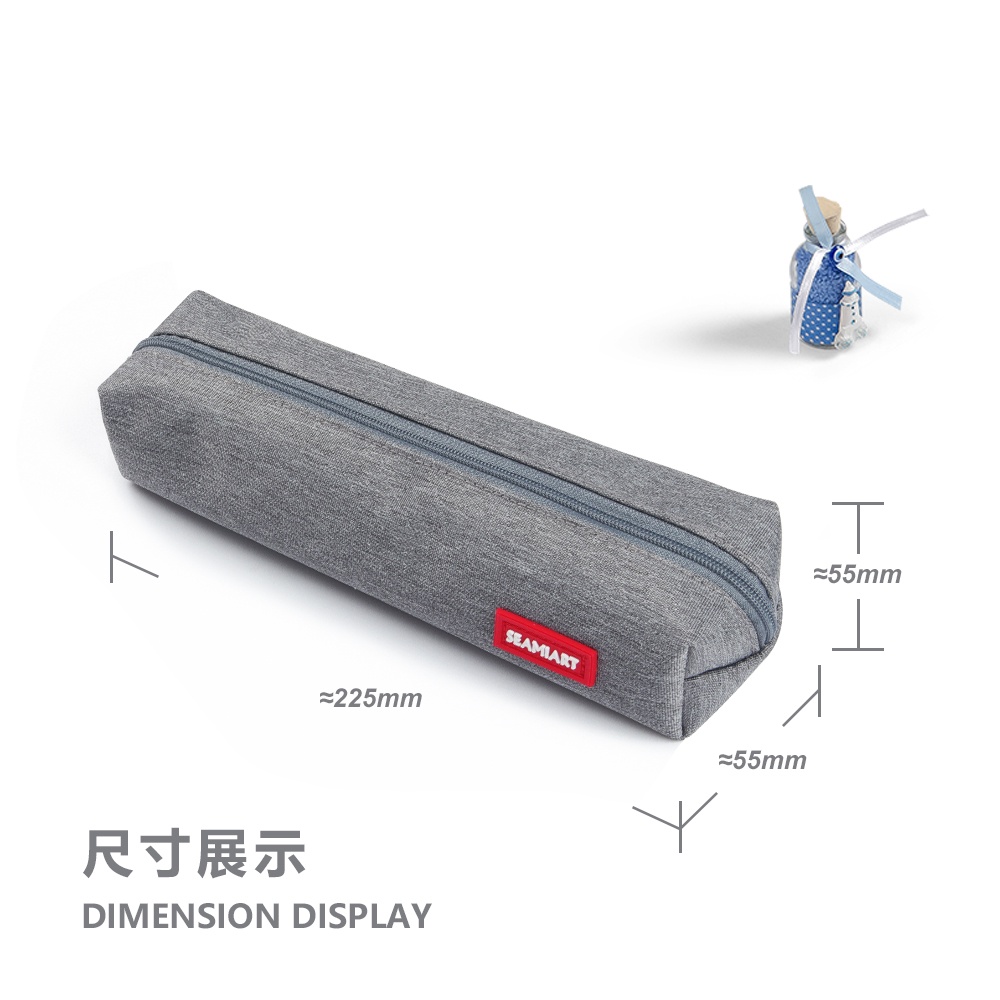 Ảnh Túi đựng bút SEAMIART mini màu sắc đơn giản có khóa kéo tiện dụng cho văn phòng/trường học 4