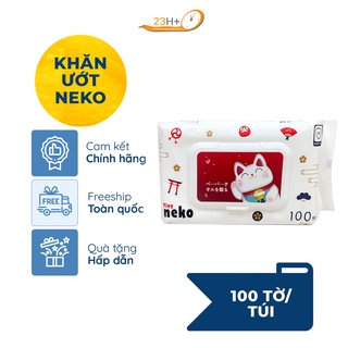 Khăn giấy ướt cao cấp Tiny Neko Nhật Bản gói 100 tờ - Hàng chính hãng - 23h.shop