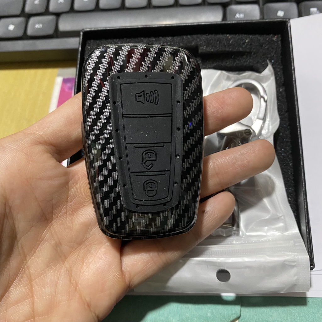 Ốp chìa khóa xe Toyota Cross 2020-2023, Nhựa ABS carbon cao cấp
