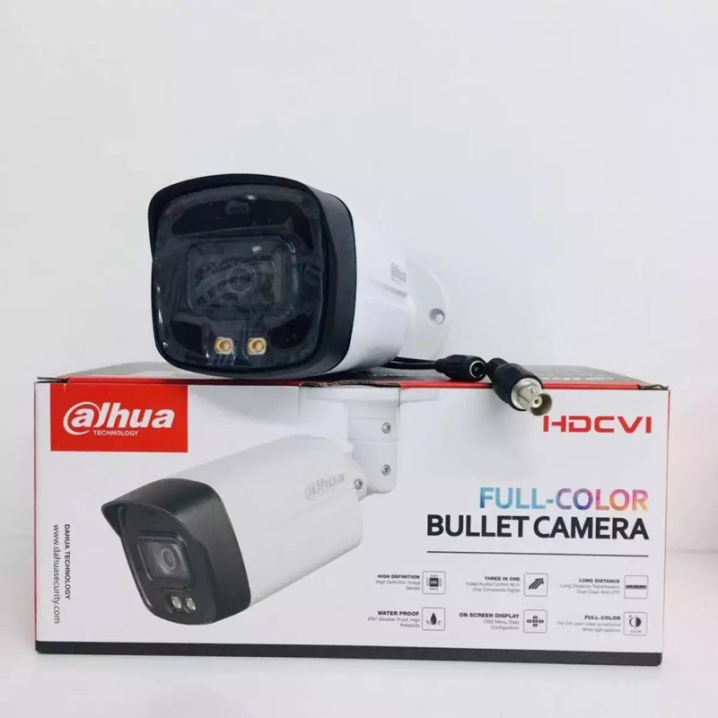 Dahua Telecamera HDCVI Bullet 2MP Full-Color Starlight HAC-HFW2249E-A – Sensore 1/2.8” CMOS, Ottica 3.6mm, IP67, WDR 120dB