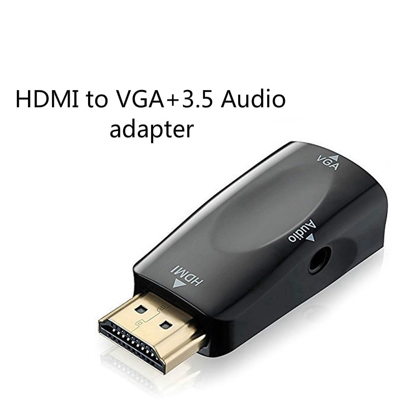 HDMI to VGA Adapter Audio Cable Converter Male to Female HD 1080P For ...
