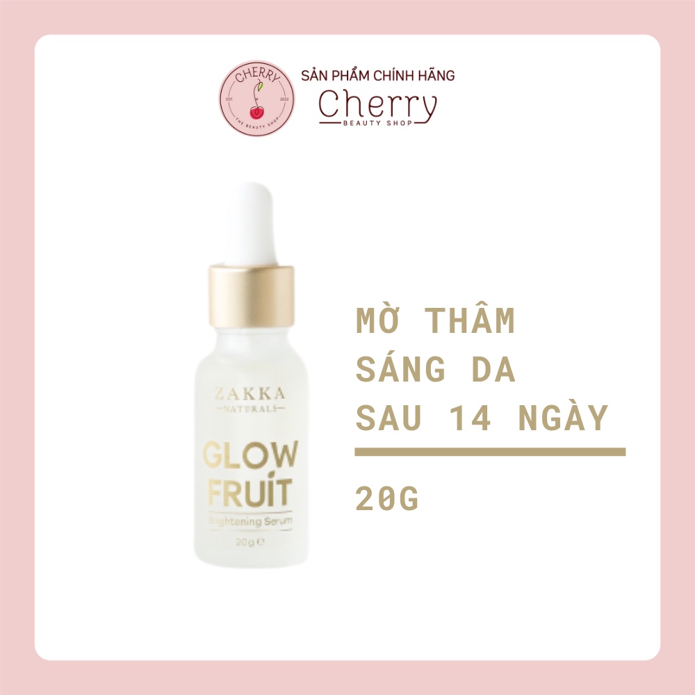 Serum (Tinh Chất) Vitamin C Zakka Naturals Glow Fruit Brightening Trắng Da, Mờ Thâm, Căng Bóng