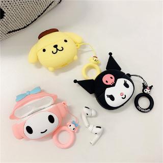 Vỏ Bảo Vệ Hộp Sạc Tai Nghe AirPods 1 / 2 / 3 Pro Bằng Silicon Hình Kuromi Pom Pom Purin Melody Dễ Thương