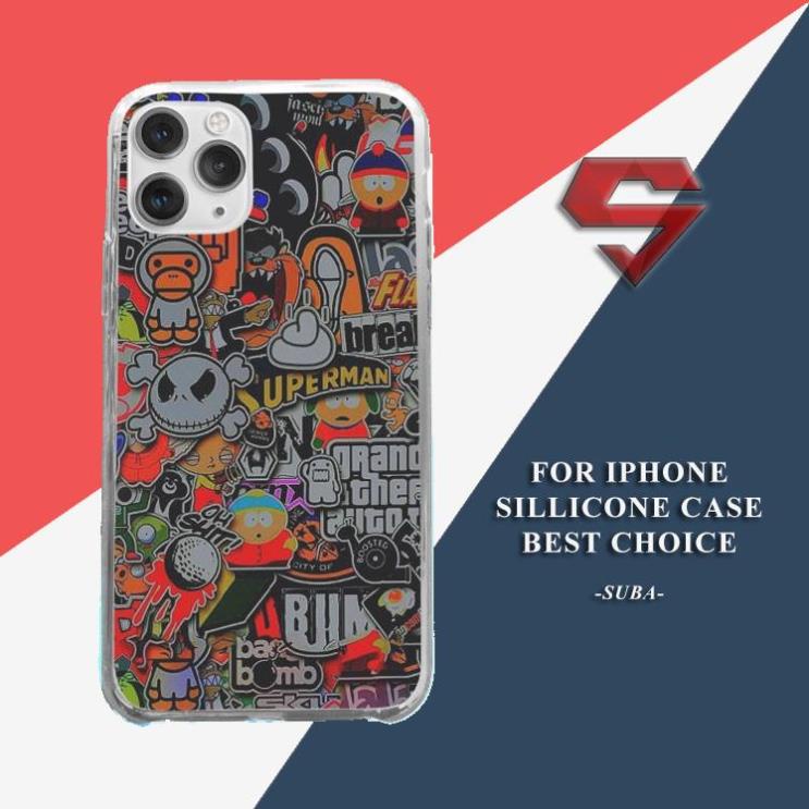 p iphone p t supreme sticker ho t hinh a mau Iphone 7 8 x xs xr 11 12 plus promax SUPPOD00460