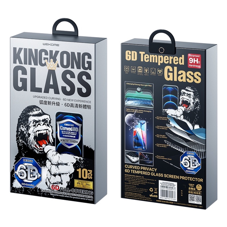 Ảnh Kính Cường Lực KINGKONG WEKOME Full MÀN Chống Vỡ Viền iphone X/XsMax/ 11 12 13 14 15 16 promax pro 1
