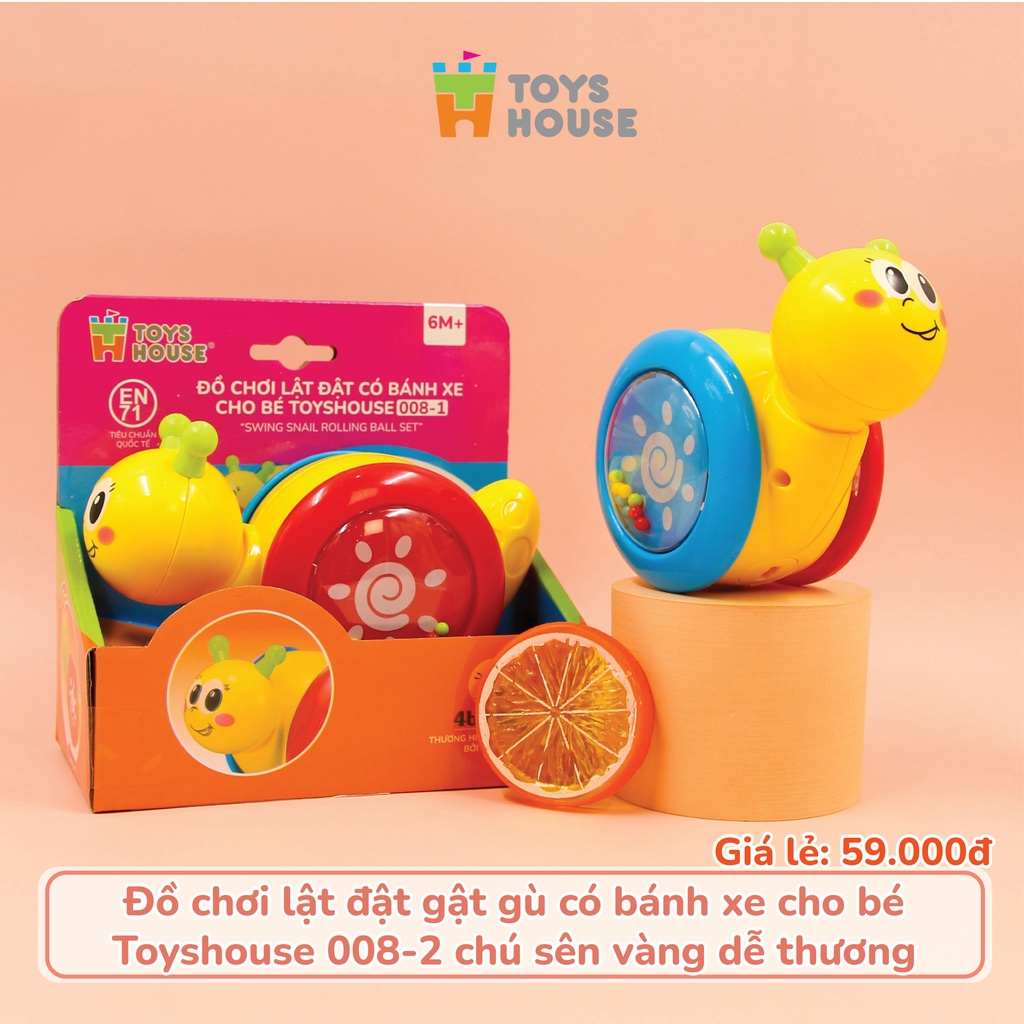 Mô tả Đồ chơi lật đật gật gù có bánh xe cho bé hình thú dễ thương Toyshouse 008-2 Tiêu chuẩn Châu Âu EN71 - 10