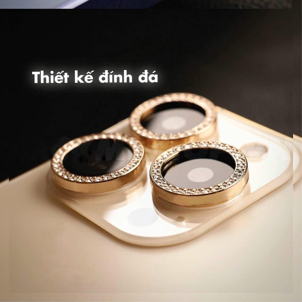 Cường lực bảo vệ camera KUZOOM đính đá cho iphone 13/13mini/13pro/13promax/14pro/14promax