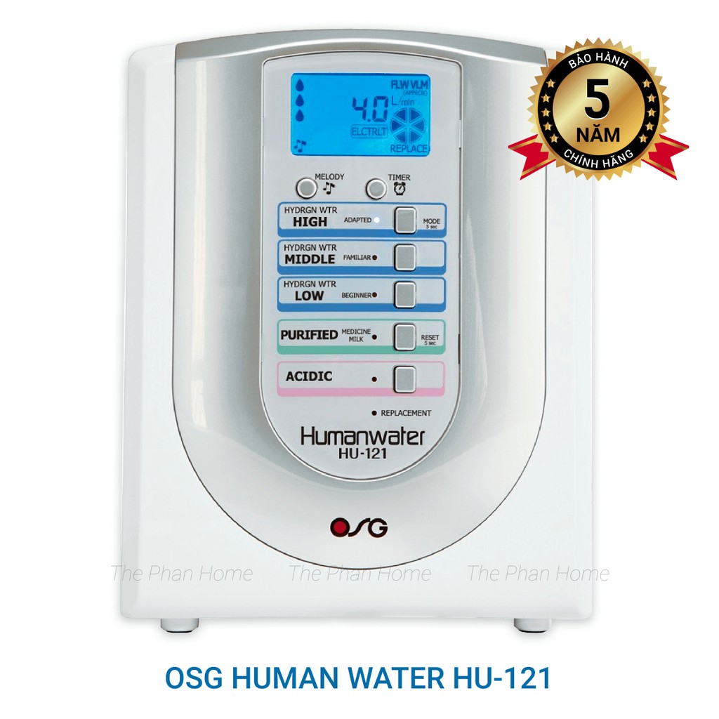 Máy Điện Giải Nước Ion Kiềm Giàu Hydro OSG - HUMAN WATER HU-121 