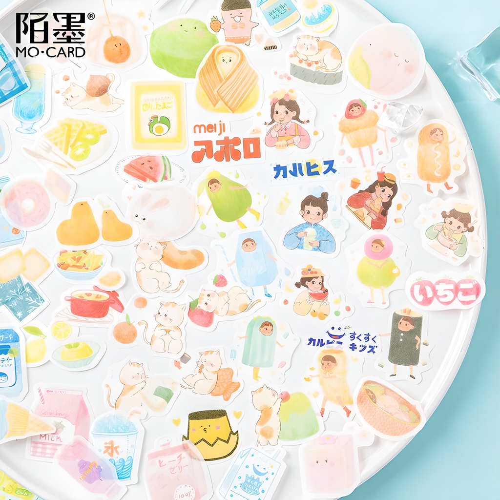 Sticker cute set 40 nhãn dán sổ dán mũ bảo hiểm chai lọ điện thoại laptop trang trí đồ dùng cá nhân HD185-K52