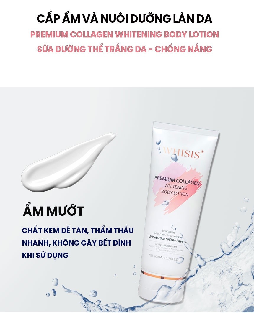 Kem Body WHISIS Premium Collagen - Ưu điểm