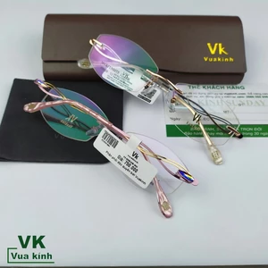 Gọng kính cận khoan không viền titan VK63