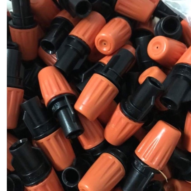 10 Đầu Béc phun sương 1 hướng màu cam gắn đuôi 6mm, phun sương mịn, Tưới lan, cây cảnh